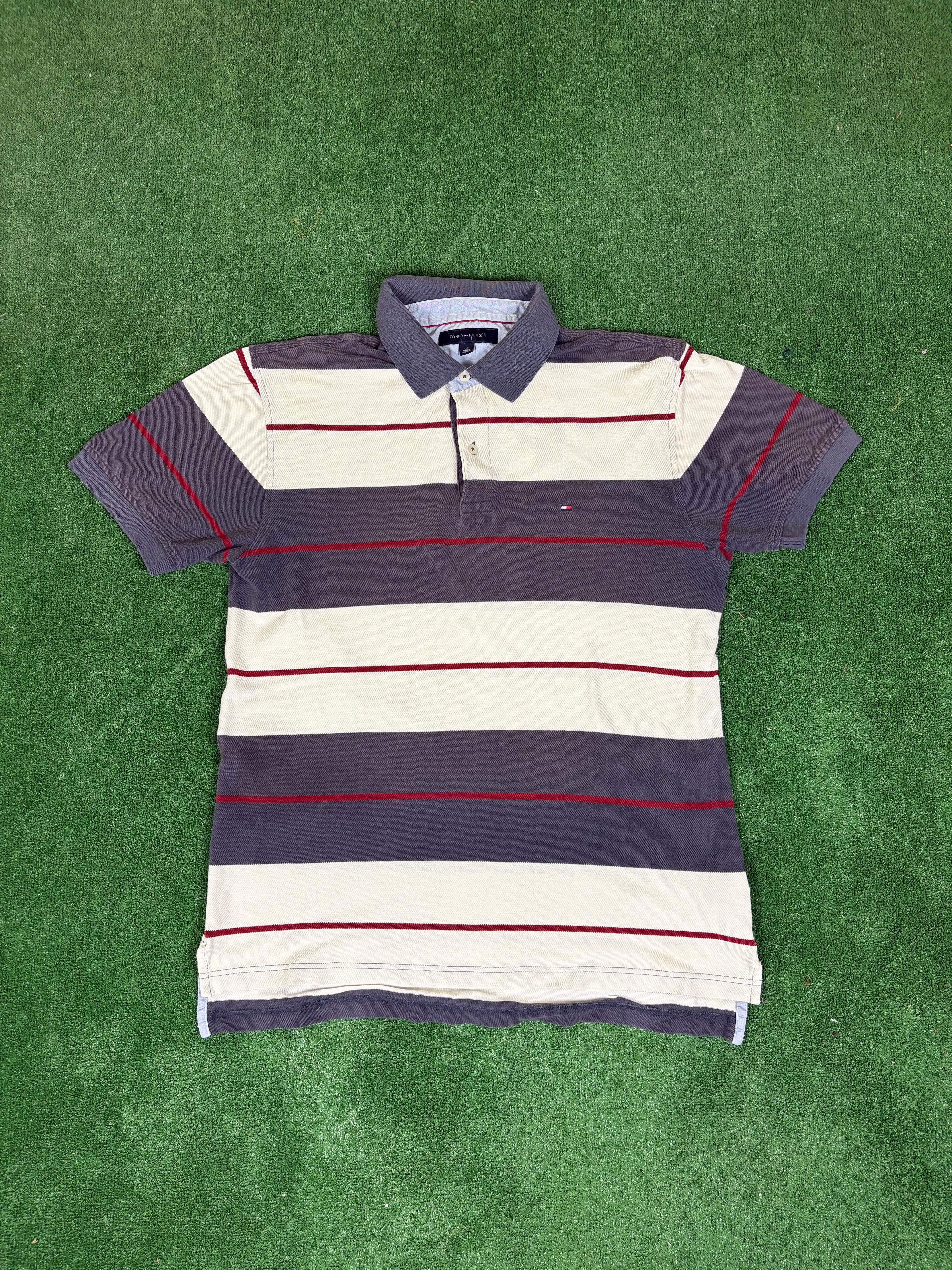 POLO TOMMY HILFIGER AZUL Y BLANCO VINTAGE CLASSIC