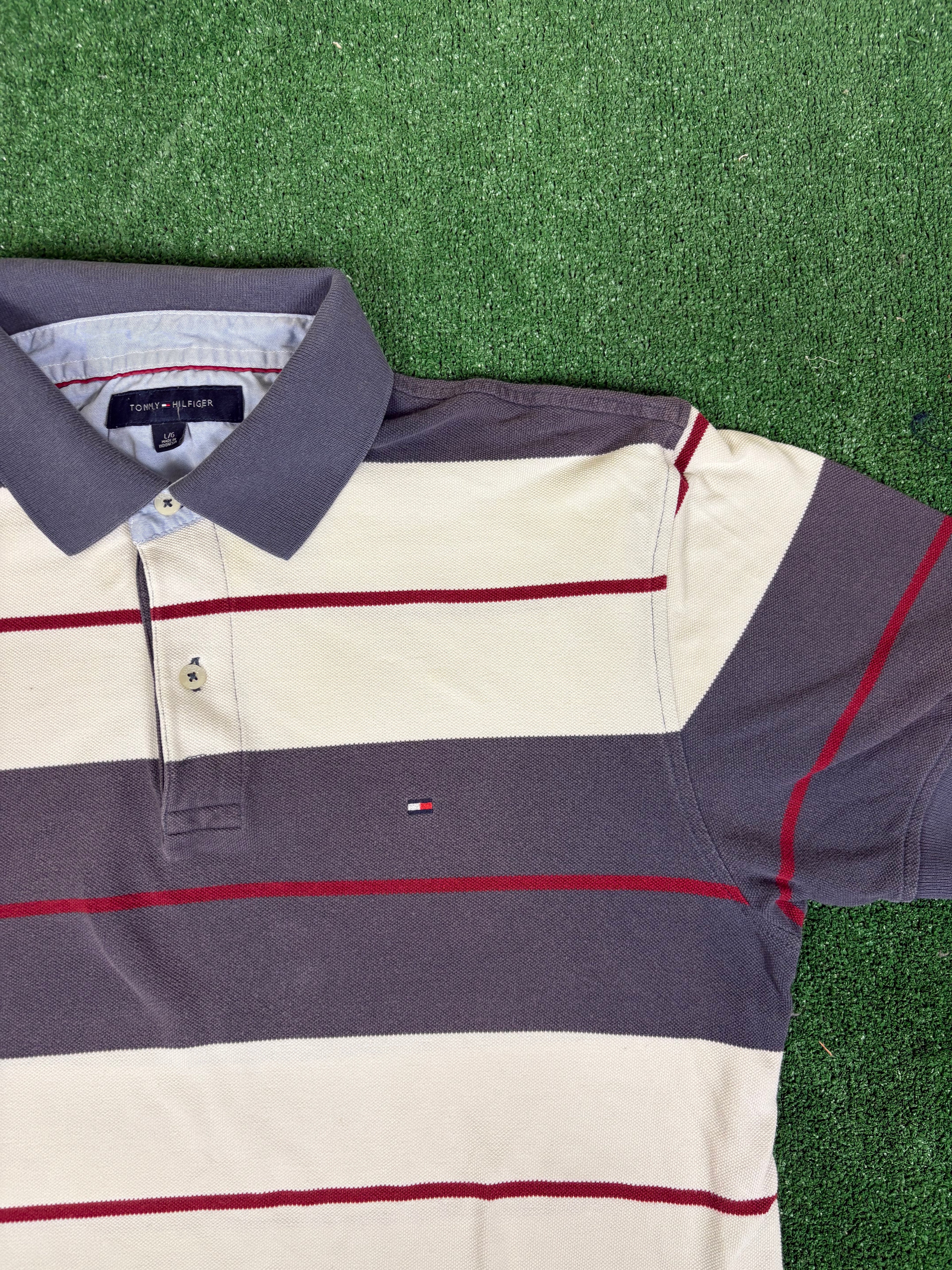 POLO TOMMY HILFIGER AZUL Y BLANCO VINTAGE CLASSIC